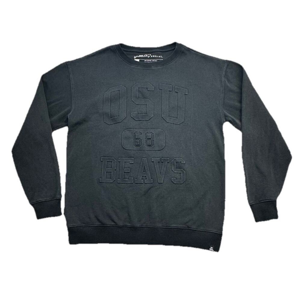 Oregon State Beavers Sweatshirt Womens XL Black Embossed 3D Logo OSU